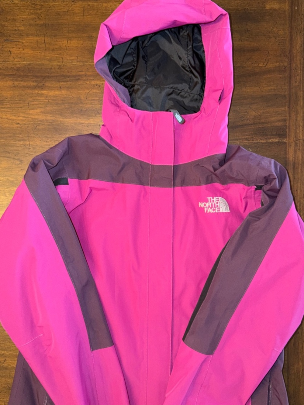 The North Face Pink and Purple Hooded Ski Shell Jacket